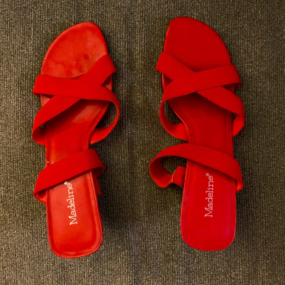 Red Madeline Heels in Suzie